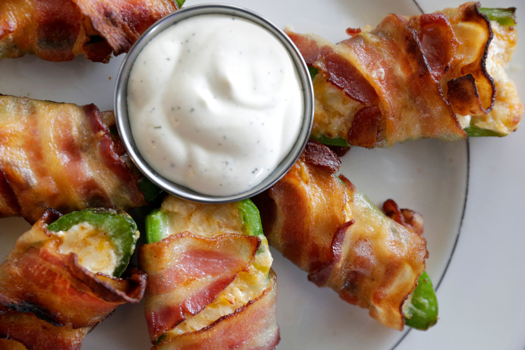 Good Food Low Carb Cafe - Bacon-wrapped cheesy poppers